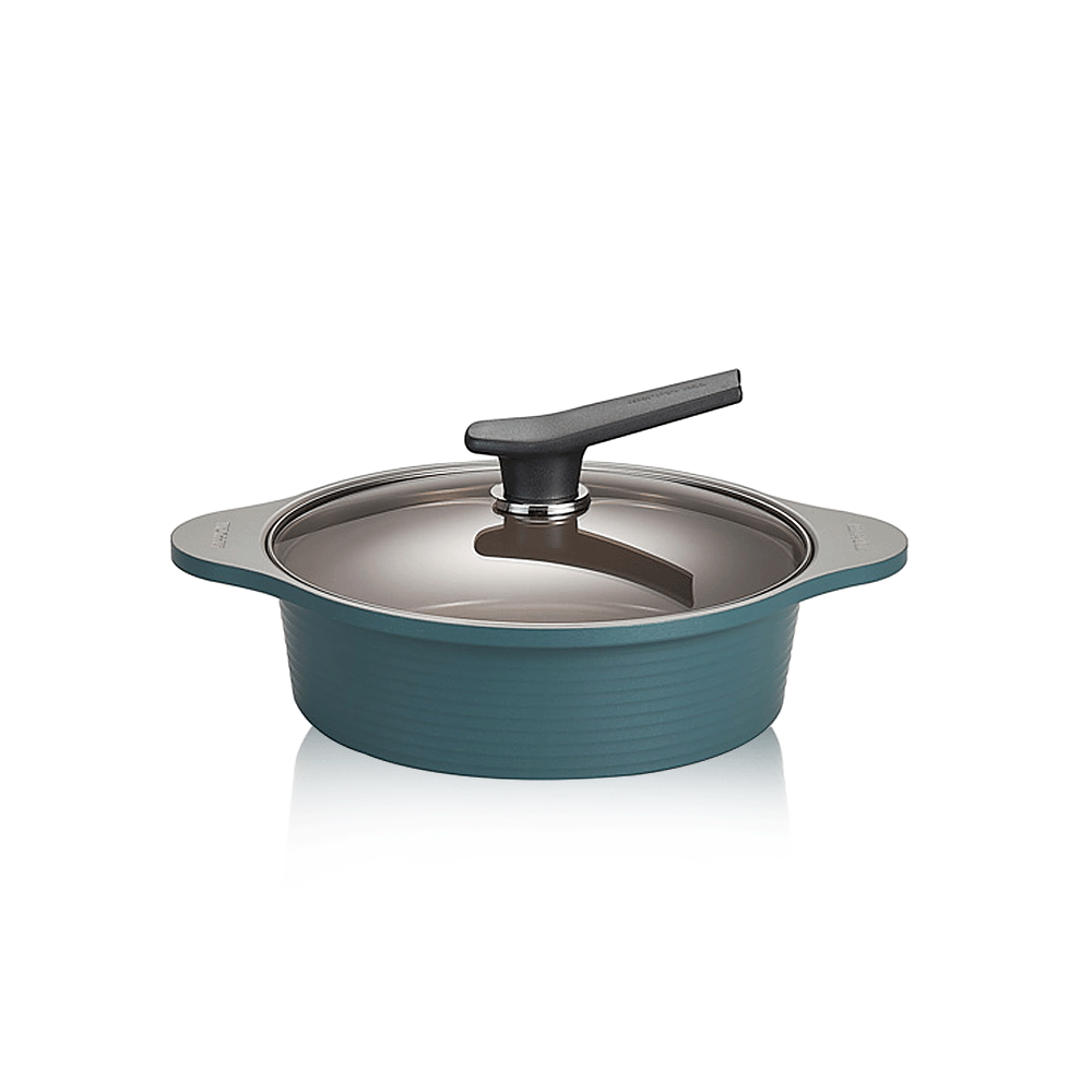 Happycall IH Onde Ceramic Pot - Low 24cm (2.4L) Ocean Green