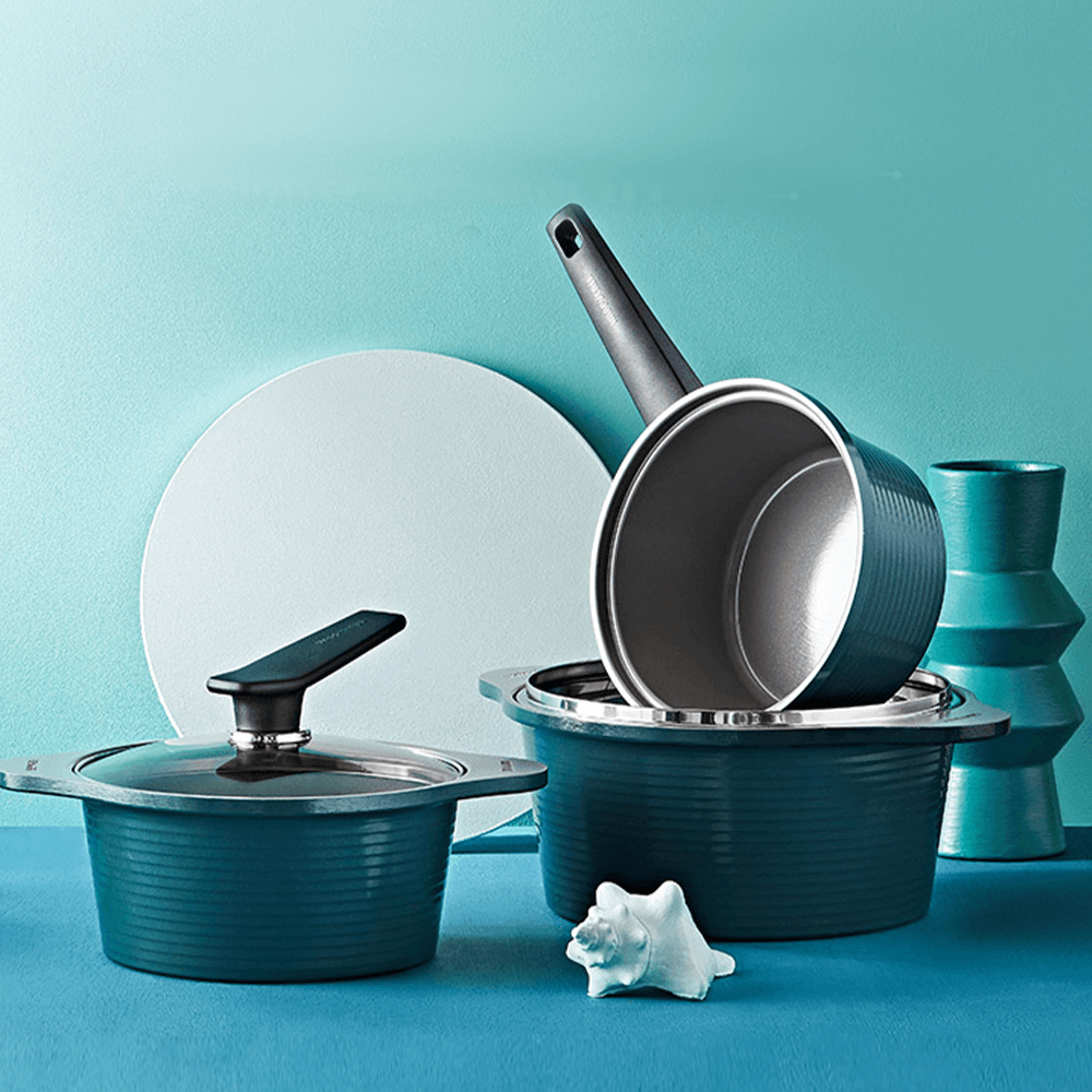 Happycall IH Onde Ceramic Pot - Low 24cm (2.4L) Ocean Green