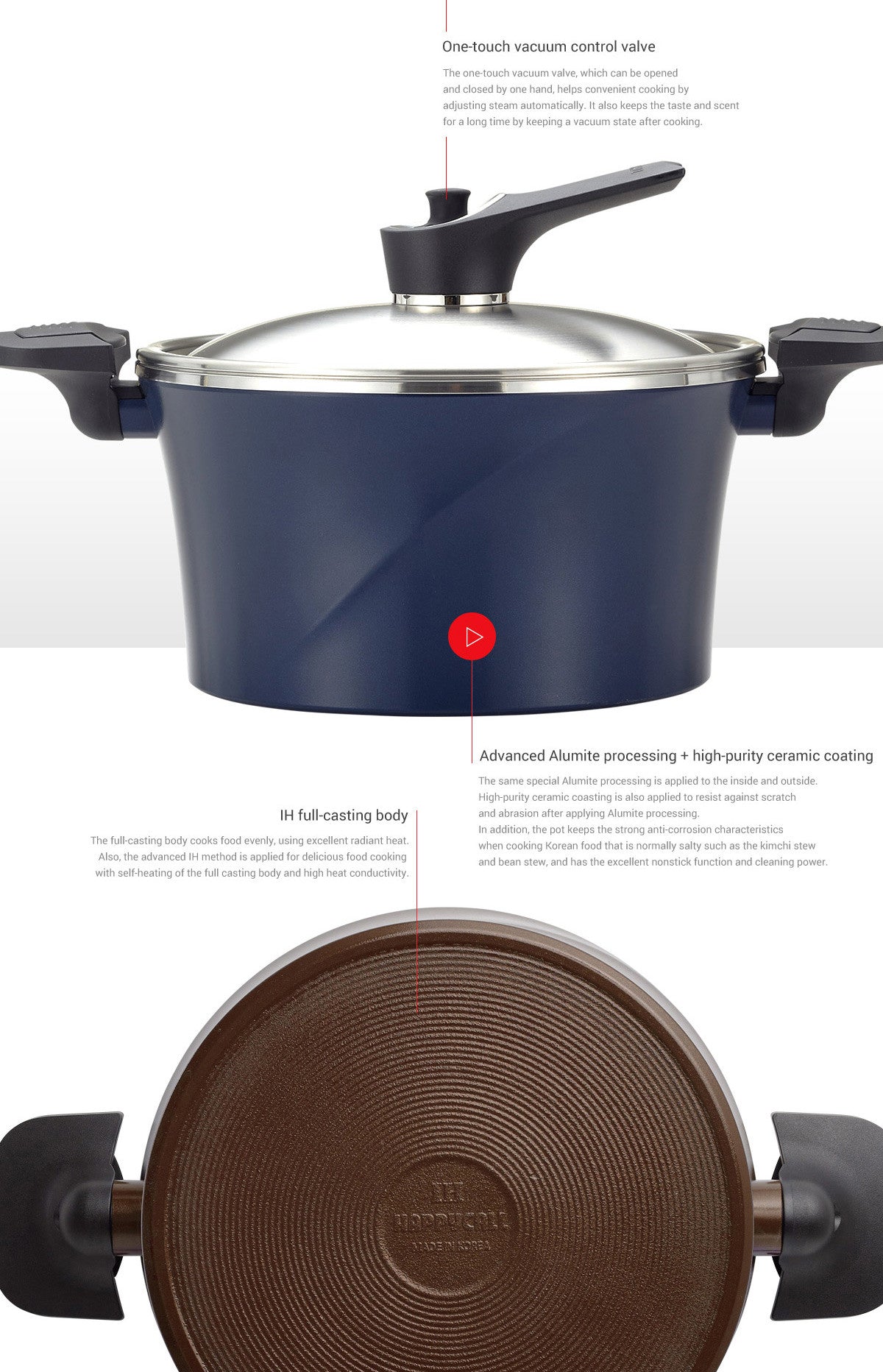 Happycall IH Vacuum Stew Pot 24cm - Happycall Australia  - 5