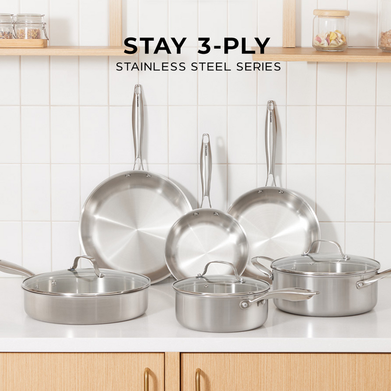 Happycall Stay 3-Ply Clad Induction Cookware Set - 6-Piece